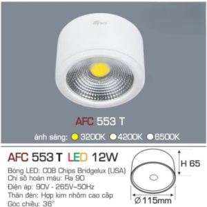 Đèn LED nổi cao cấp ánh sáng trung tính AFC-553-T-LED-12W-ASTT