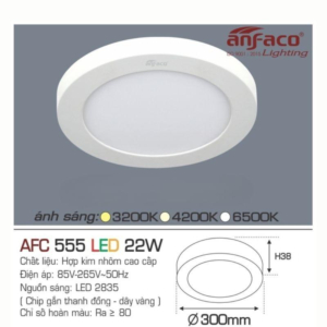 Panel LED ốp trần nổi cao cấp ánh sáng trung tính AFC-555-T-LED-22W-ASTT