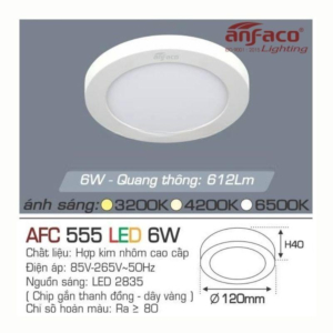 Panel LED ốp trần nổi cao cấp 3 chế độ sáng AFC-555-T-LED-6W-3CD