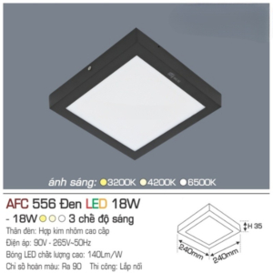 Panel LED ốp trần nổi cao cấp ánh sáng trắng AFC-556-D-LED-18W-AST