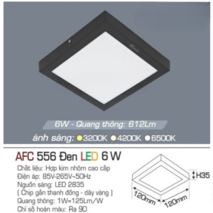 Panel LED ốp trần nổi cao cấp ánh sáng trắng AFC-556-D-LED-6W-AST