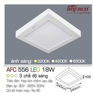 Panel LED ốp trần nổi cao cấp ánh sáng vàng AFC-556-T-LED-18W-ASV