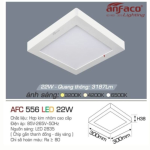 Panel LED ốp trần nổi cao cấp ánh sáng trung tính AFC-556-T-LED-22W-ASTT