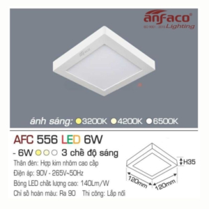 Panel LED ốp trần nổi cao cấp 3 chế độ sáng AFC-556-T-LED-6W-3CD