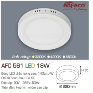 Panel LED ốp trần nổi cao cấp ánh sáng trắng AFC-561-LED-18W-AST