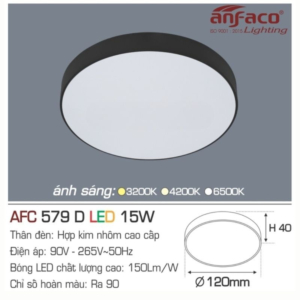 Panel LED ốp trần nổi cao cấp ánh sáng vàng AFC-579-D-LED-15W-ASV