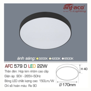 Panel LED ốp trần nổi cao cấp ánh sáng vàng AFC-579-D-LED-22W-ASV