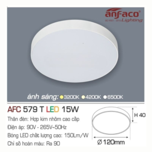 Panel LED ốp trần nổi cao cấp ánh sáng vàng AFC-579-T-LED-15W-ASV