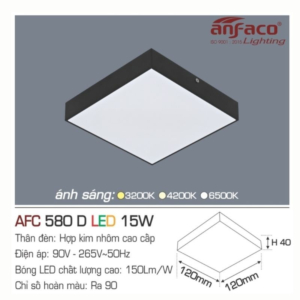 Panel LED ốp trần nổi cao cấp ánh sáng trắng AFC-580-D-LED-15W-AST