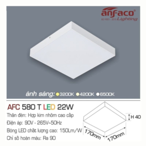 Panel LED ốp trần nổi cao cấp ánh sáng vàng AFC-580-T-LED-22W-ASV