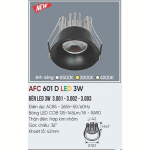 Đèn LED chiếu sáng cao cấp ánh sáng vàng AFC-601-D-LED-3W-ASV