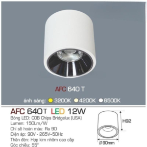 Đèn LED nổi cao cấp ánh sáng vàng AFC-640-T-LED-12W-ASV