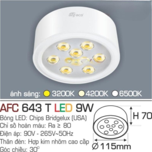 Đèn LED nổi cao cấp ánh sáng trung tính AFC-643-T-LED-9W-ASTT