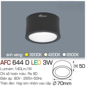 Đèn LED nổi cao cấp ánh sáng trung tính AFC-644-D-LED-3W-ASTT