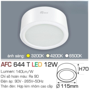 Đèn LED nổi cao cấp ánh sáng vàng AFC-644-T-LED-12W-ASV