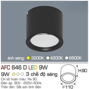 Đèn LED nổi cao cấp ánh sáng vàng AFC-646-D-LED-9W-ASV