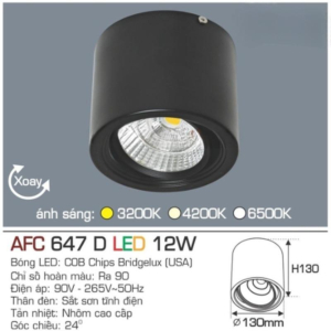 Đèn LED nổi cao cấp ánh sáng vàng AFC-647-D-LED-12W-ASV