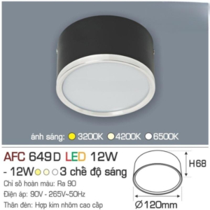 Đèn LED nổi cao cấp 3 chế độ sáng AFC-649-D-LED-12W-3CD