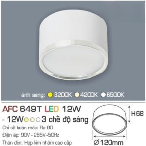 Đèn LED nổi cao cấp 3 chế độ sáng AFC-649-T-LED-12W-3CD