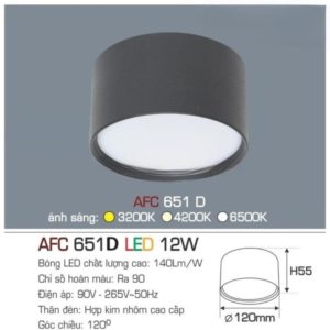 Đèn LED nổi cao cấp ánh sáng vàng AFC-651-D-LED-12W-ASV