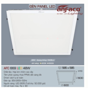 Panel LED cao cấp ánh sáng trung tính AFC-669-LED-48W-ASTT