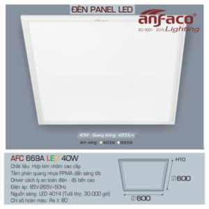 Panel LED cao cấp ánh sáng vàng AFC-669A-LED-40W-ASV