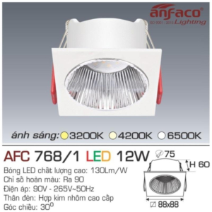 Đèn LED chiếu sáng cao cấp ánh sáng vàng AFC-768/1-LED-12W-ASV