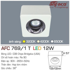 Đèn LED nổi cao cấp ánh sáng trắng AFC-769-T/1-LED-12W-AST