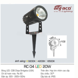 Đèn LED cắm cỏ cao cấp ánh sáng trắng RC-04-LED-20W-AST