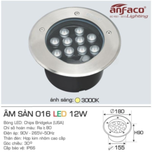 Đèn âm sàn LED cao cấp ánh sáng vàng AFC-016-LED-12W