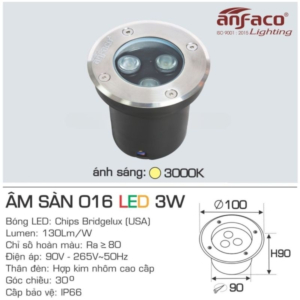 Đèn âm sàn LED cao cấp ánh sáng vàng AFC-016-LED-3W