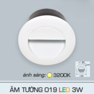 Đèn âm tường LED cao cấp ánh sáng vàng AFC-019-LED-3W