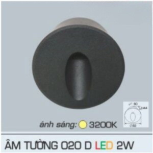 Đèn âm tường LED cao cấp ánh sáng vàng AFC-020-D-LED-2W