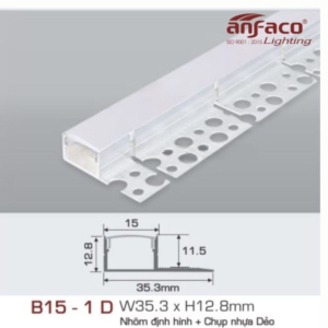 Thanh nhôm đèn LED uốn cong âm viền B15-1D-1,5M