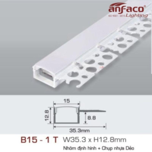 Thanh nhôm đèn LED uốn cong âm viền B15-1T-1,5M