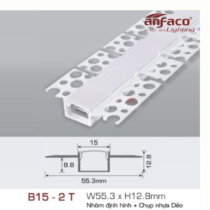 Thanh nhôm LED uốn cong âm viền B15-2T-1.5M