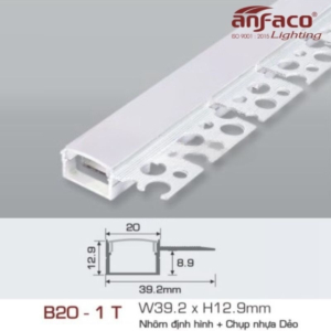 Thanh nhôm LED uốn cong âm viền B20-1T-1.5M