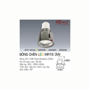 Đèn LED cao cấp ánh sáng trắng MR16-LED-3W-AST