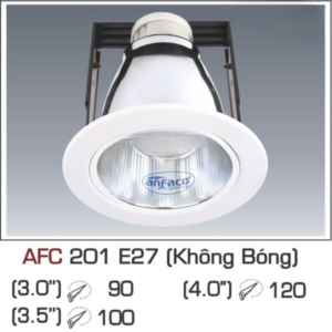 Downlight LED cao cấp AFC-201-3.0"-E27(Không-Bóng)