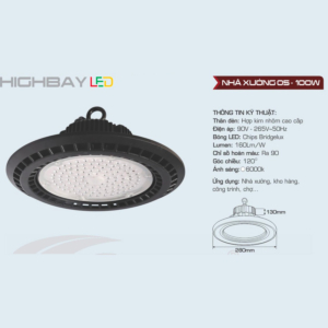 Đèn LED Nhà Xưởng Highbay ánh sáng trắng NX-05-LED-100W
