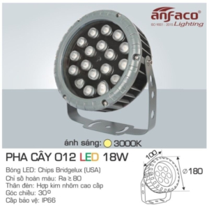 Đèn pha cây cao cấp ánh sáng vàng AFC-012-LED-18W