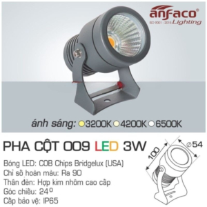Đèn LED pha cao cấp ánh sáng trung tính PHA-CỘT-009-LED-3W-ASTT