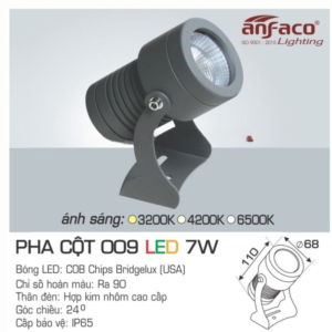 Đèn LED pha cao cấp ánh sáng vàng PHA-CỘT-009-LED-7W-ASV