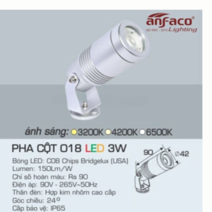 Đèn LED pha cao cấp ánh sáng trung tính PHA-CỘT-018-LED-3W-ASTT