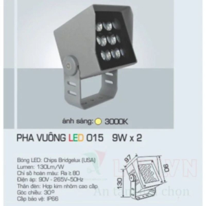 Đèn pha vuông LED cao cấp ánh sáng vàng AFC-015-LED-9Wx2