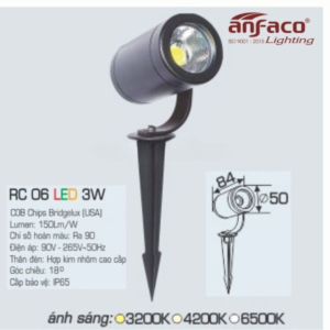 Đèn LED cắm cỏ cao cấp ánh sáng vàng RC-06-LED-3W-ASV