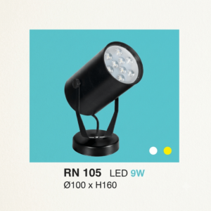 Đèn rọi ngồi màu Đen ánh sáng Trắn RN-105-AST
