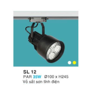 Đèn rọi ray màu Đen ánh sáng Vàng SL-12-ASV