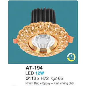 Đèn led âm trần hợp kim nhôm cao cấp 3 chế độ 12W AT-194-3CĐ