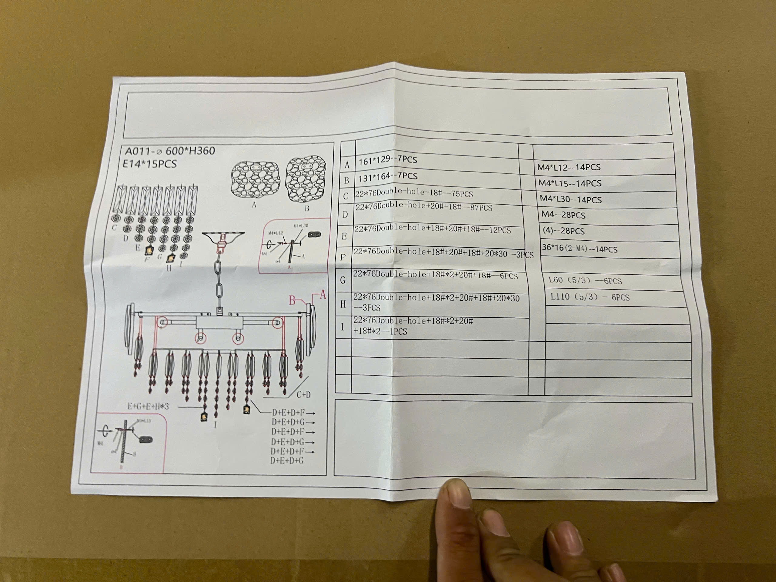 Hướng dẫn lắp đặt đèn chùm tpl011t600